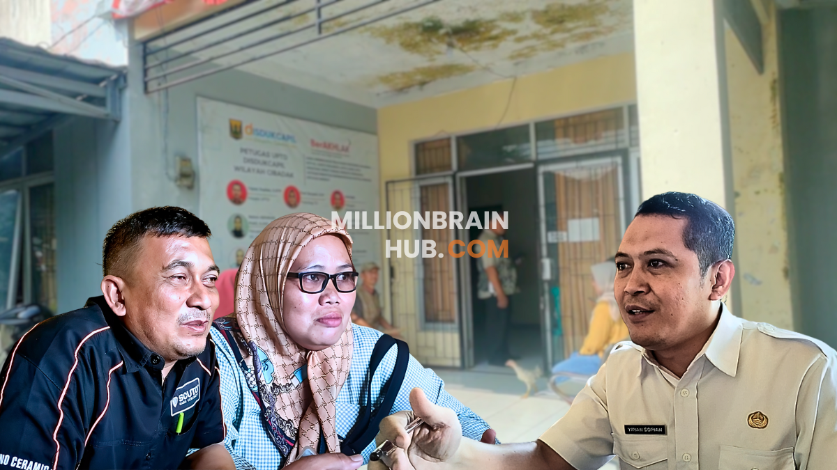 Yayan Sopian (Kepala UPTD Dukcapil Wil Cibadak), Hendri (Ketua RW) dan Neneg (Ketua RT)