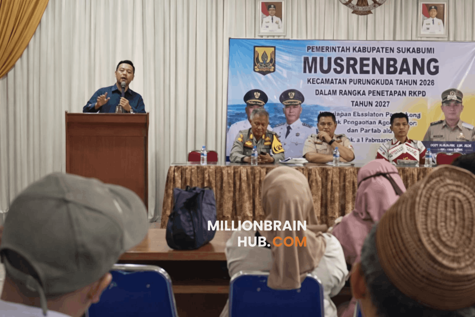 Bayu Permana, Anggota DPRD Kabupaten Sukabumi dari Fraksi PKB, saat memberikan sambutan pada Musrenbang Kecamatan Parungkuda. |Foto: fb bayu permana