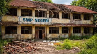 Ilustrasi bangunan sekolah rusak