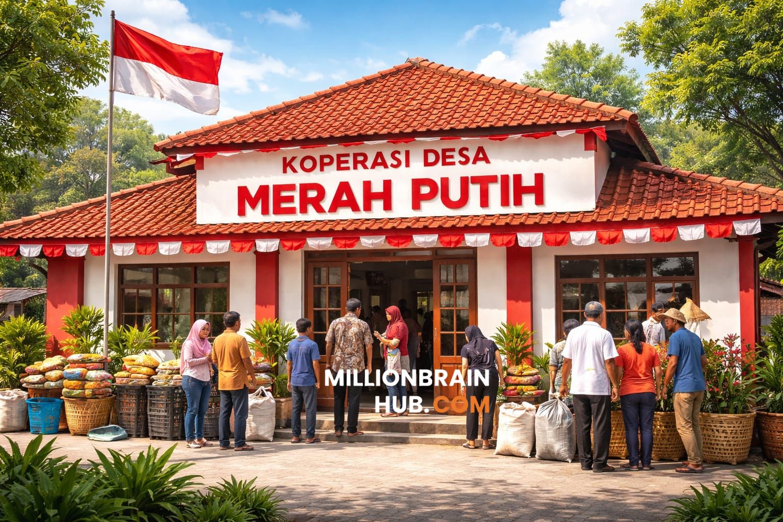 Ilustrasi koperasi desa merah putih.