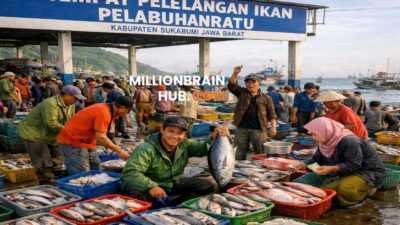 Ilustrasi tempat pelelangan ikan di Palabuhanratu