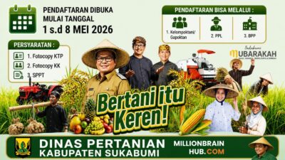 Dinas Pertanian Kabupaten Sukabumi mengumumkan pemutakhiran data Elektronik Rencana Definitif Kebutuhan Kelompok (e-RDKK) guna memastikan ketersediaan pupuk bersubsidi tetap aman pada tahun 2026. |Foto: Distan
