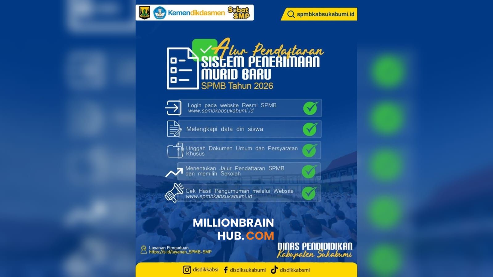 Alur Lengkap Pendaftaran SPMB SMP Kabupaten Sukabumi Tahun Ajaran 2026/2027. |Foto: Disdik