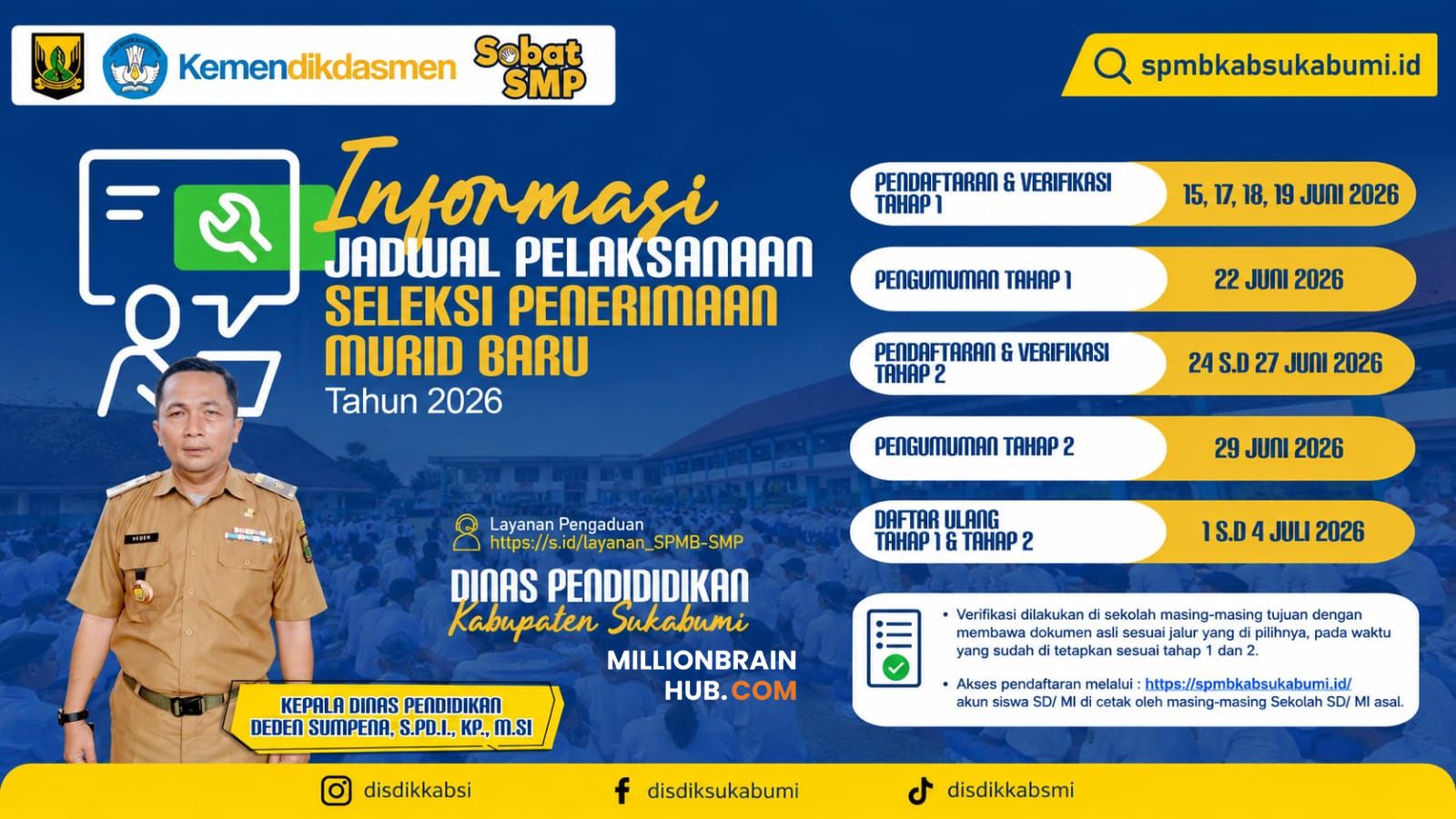 jadwal pelaksanaan seleksi penerimaan murid baru foto ; disdik