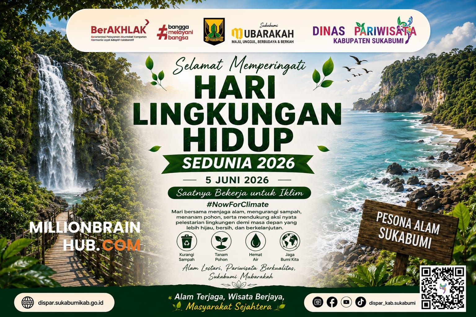 Kepala Dinas Pariwisata Kabupaten Sukabumi, Ali Iskandar, menyampaikan ucapan selamat dalam rangka memperingati Hari Lingkungan Hidup Sedunia Tahun 2026. |Foto: ist