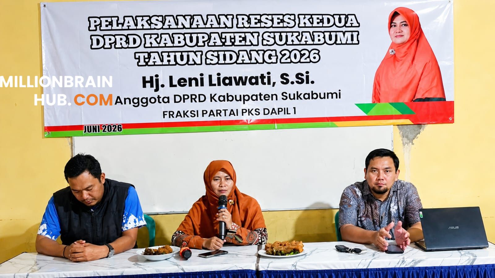 Anggota DPRD Kabupaten Sukabumi dari Fraksi PKS, Leni Liawati, menggelar kegiatan reses kedua Tahun 2026 yang berlangsung di Gedung Yayasan Mulia, Kabupaten Sukabumi, Minggu (7/6/2026). |Foto: ist