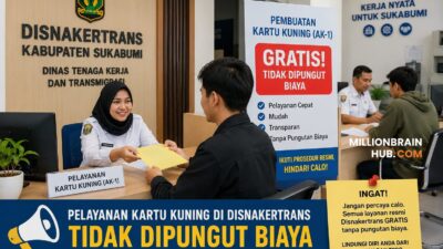 Ilustrasi pelayanan pembuatan kartu kuning di kantor Disnakertrans Kabupaten Sukabumi tidak dipungut biaya
