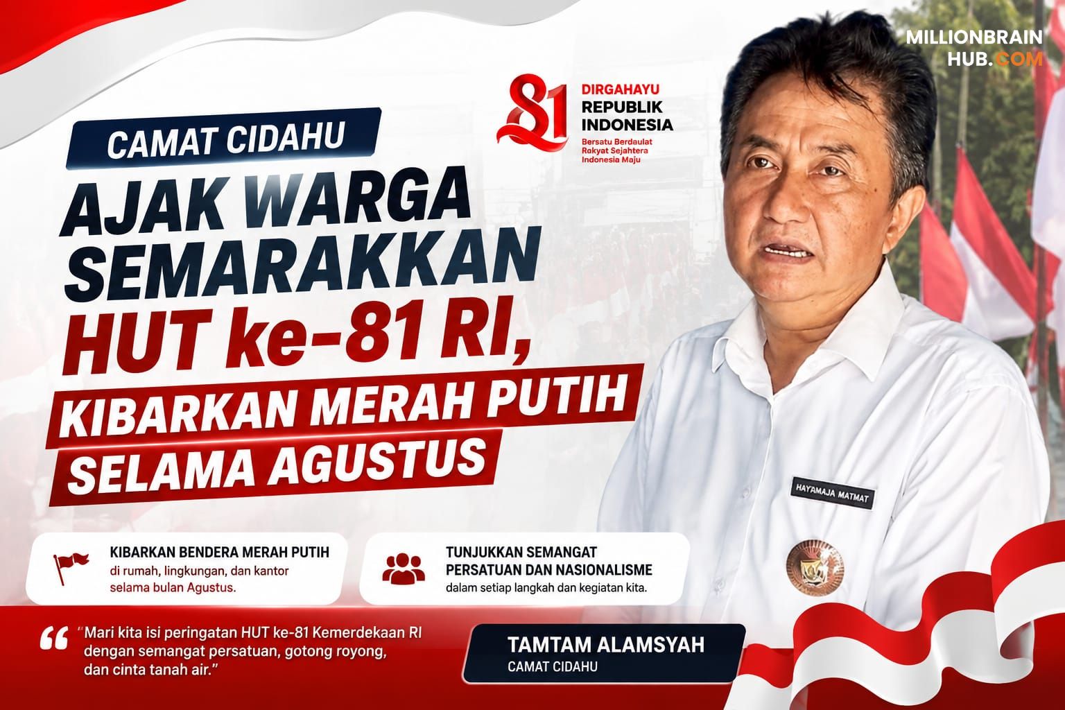 Camat Cidahu, Tamtam Alamsyah. |Foto: Dok