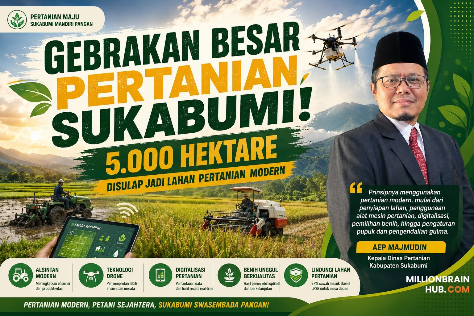 Kepala Dinas Pertanian Kabupaten Sukabumi, Aep Majmudin.