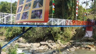 Jembatan Merah Putih Presisi di Kampung Kamandoran RW 009, Desa Karangtengah, Kecamatan Cibadak, Kabupaten Sukabumi, resmi dipergunakan. |Foto' dok