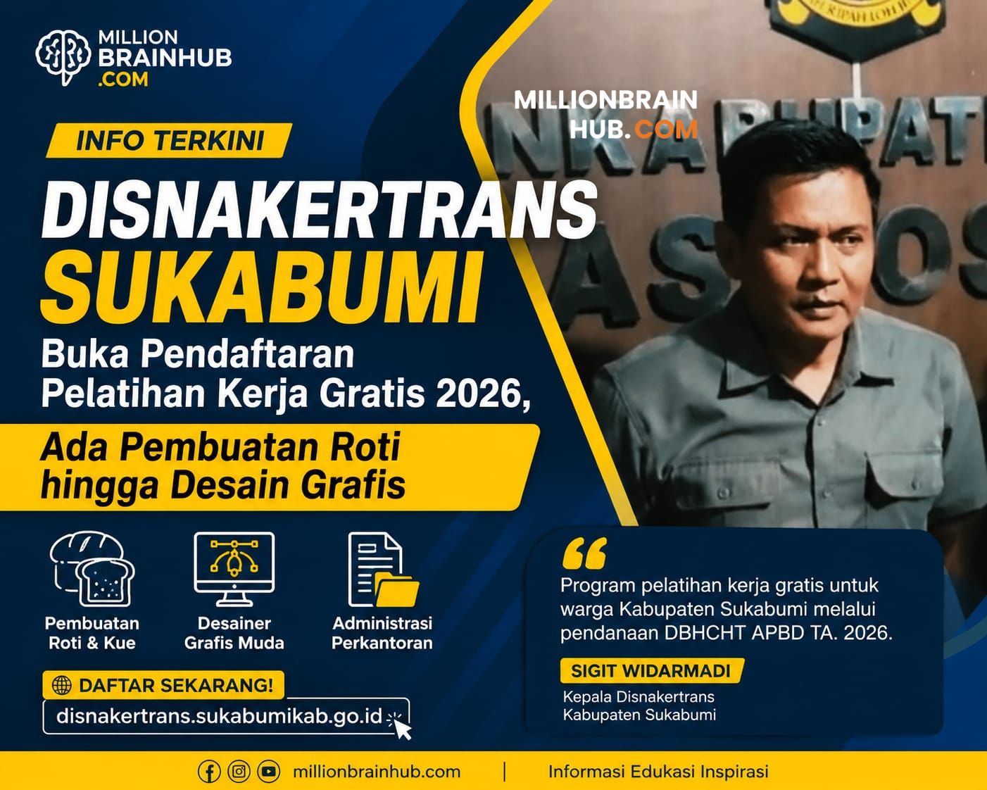 Disnakertrans Sukabumi Buka Pendaftaran Pelatihan Kerja Gratis 2026, Ada Pembuatan Roti hingga Desain Grafis