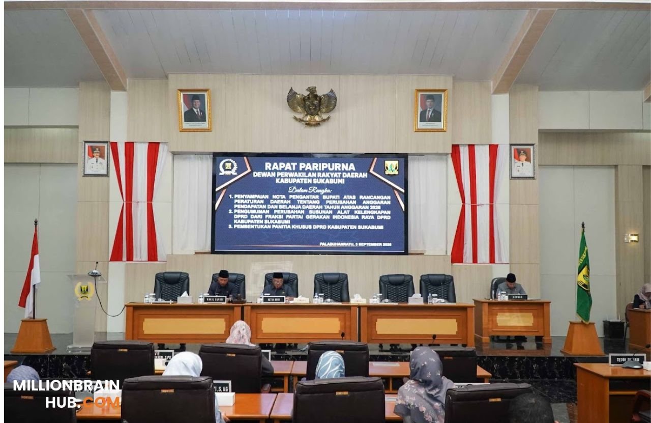 Suasana Rapat Paripurna ke-17 Tahun Sidang 2026 di Gedung DPRD Kabupaten Sukabumi, Kamis (3/9/2026). |Foto: Humprot