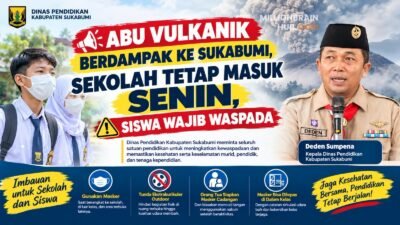 Abu Vulkanik Berdampak ke Sukabumi, Sekolah Tetap Masuk Senin, Siswa Wajib Waspada