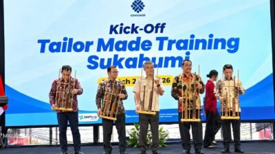 Menteri Ketenagakerjaan (Menaker) RI Yassierli meluncurkan program Tailor Made Training (TMT) ABT Batch 2 Tahun 2026 di Pendopo Sukabumi, Minggu (11/10/2026 foto ;ist